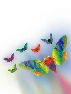 colourful rainbow butterflies mobile wallpaper 240x320