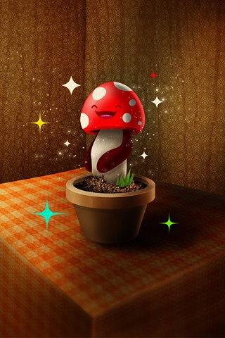 Happy cute mushroom iphone wallpaper 320x480