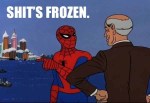 funny shits frozen spiderman meme