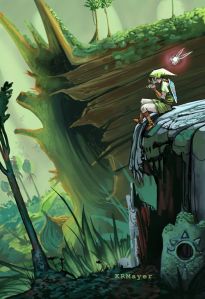 zelda link art forest