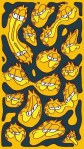 Garfield art faces mobile background