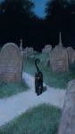 Graveyard black cat halloween 1080x1920 mobile background