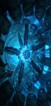 Sci-fi spaceship engine blue wqhd background for mobile