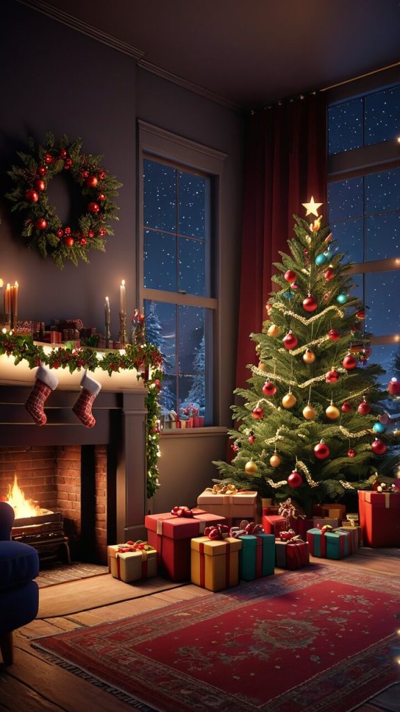 Cosy christmas mobile wallpaper lock screen 720x1280 aesthetic