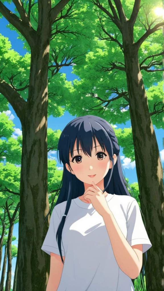 Cute black haired girl anime scene phone wallpapers hd