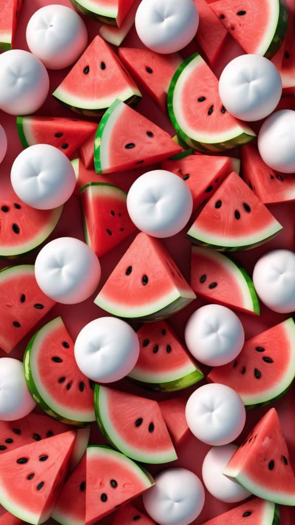Very cute wallpaper for mobile watermelon marshmellows aesthetic 2k
